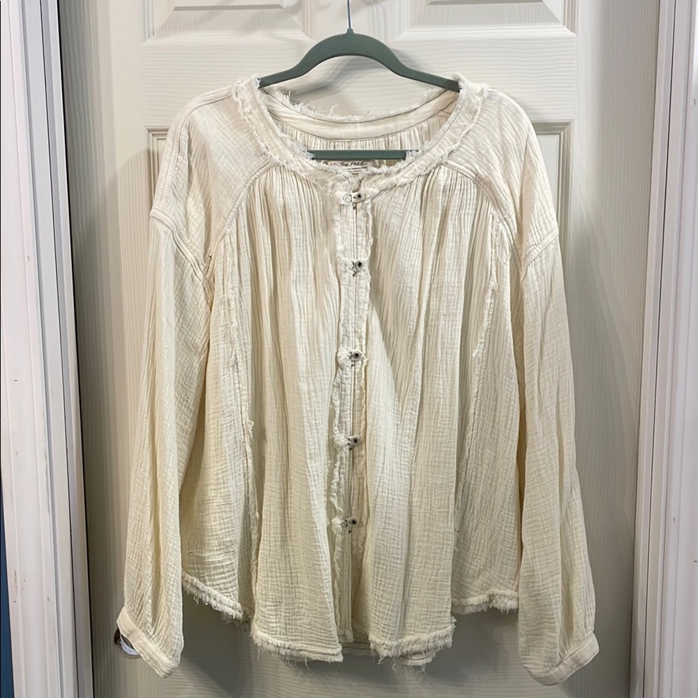 We The Free Cream Blouse Top